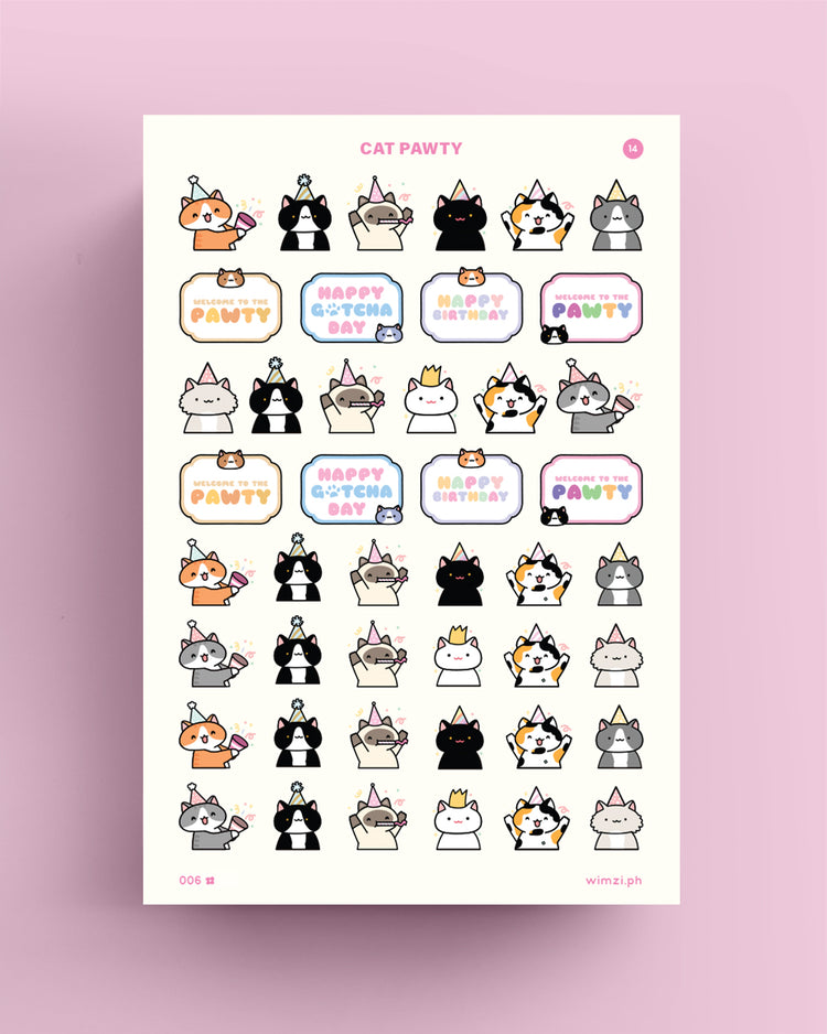 Cat Pawty Planner Stickers