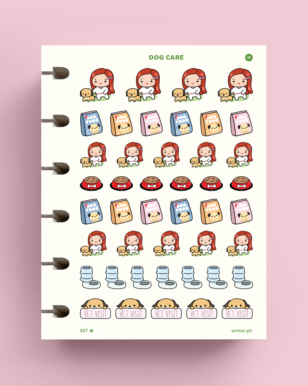 Dog Care Planner Stickers