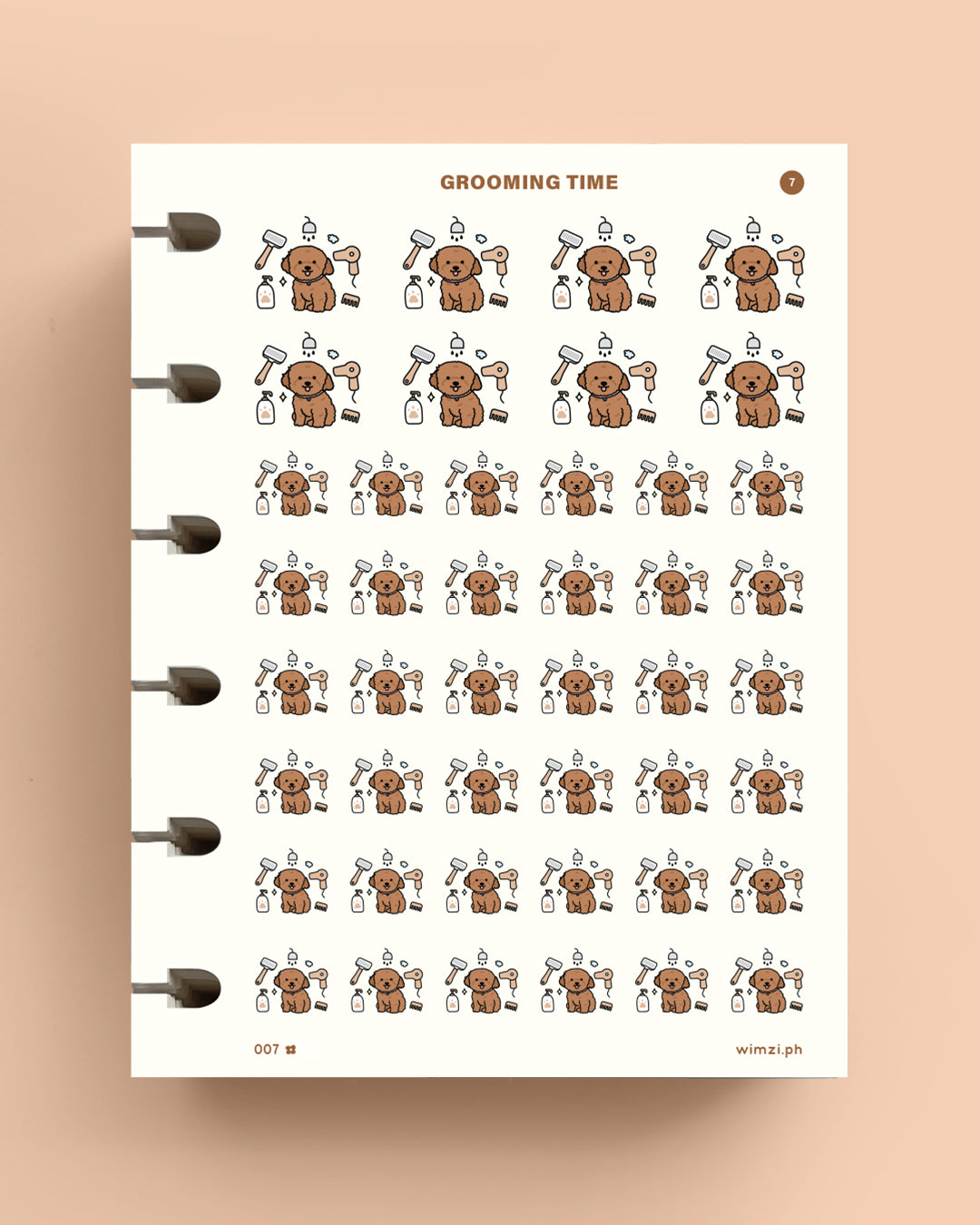 Dog Grooming Time Planner Stickers