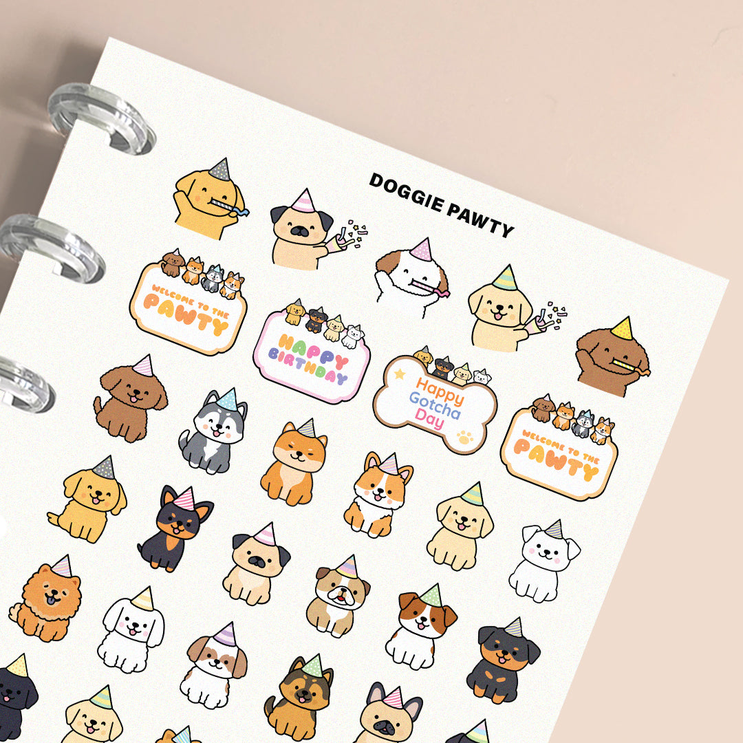 Doggie Pawty Planner Stickers