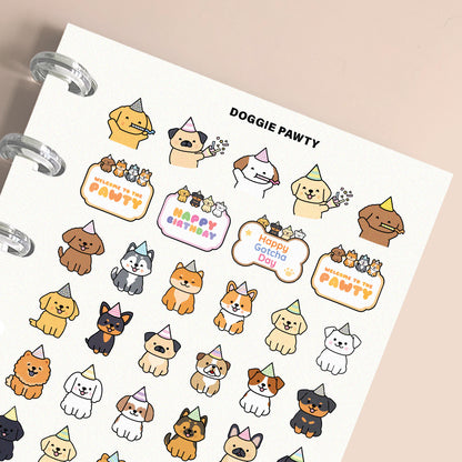 Doggie Pawty Planner Stickers