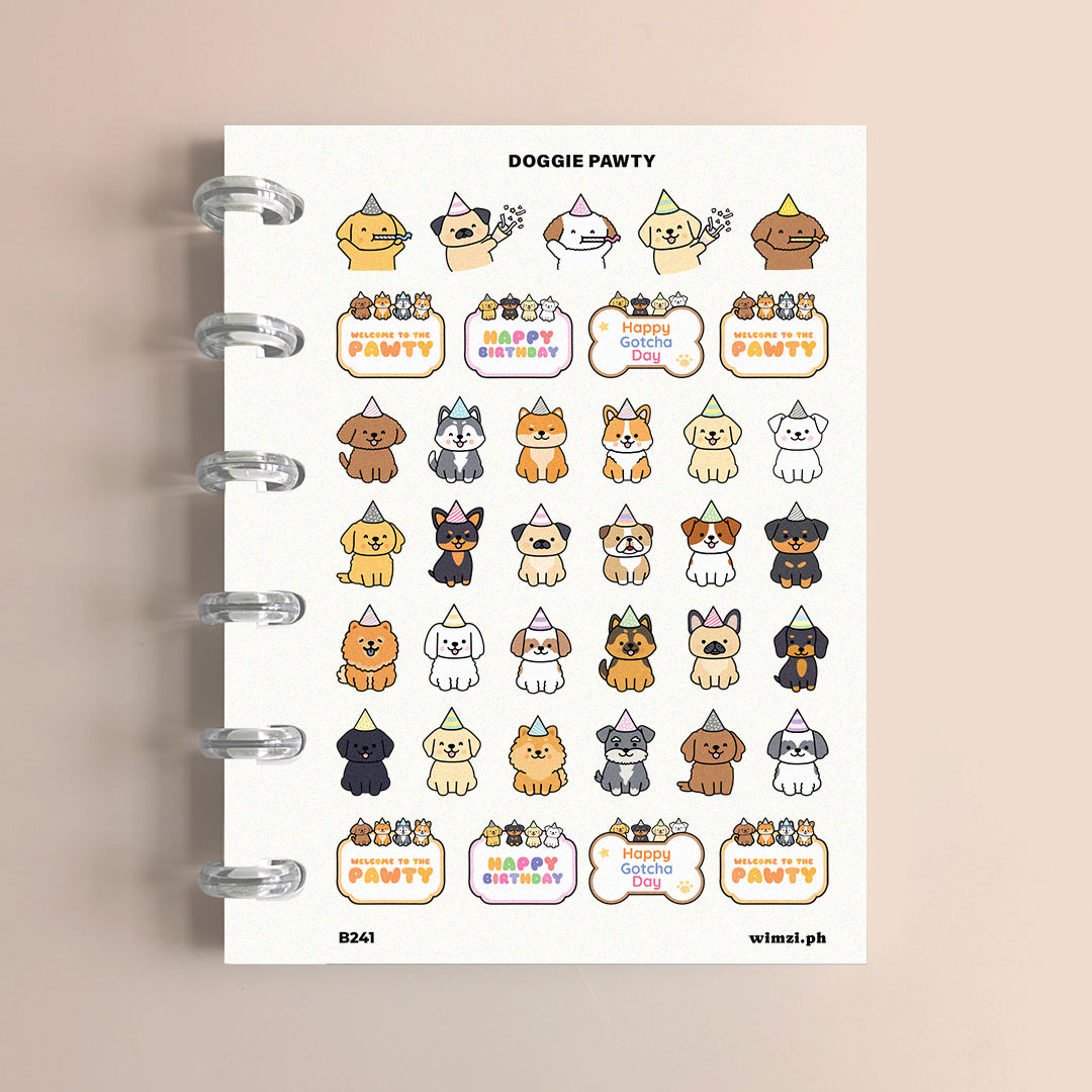 Doggie Pawty Planner Stickers