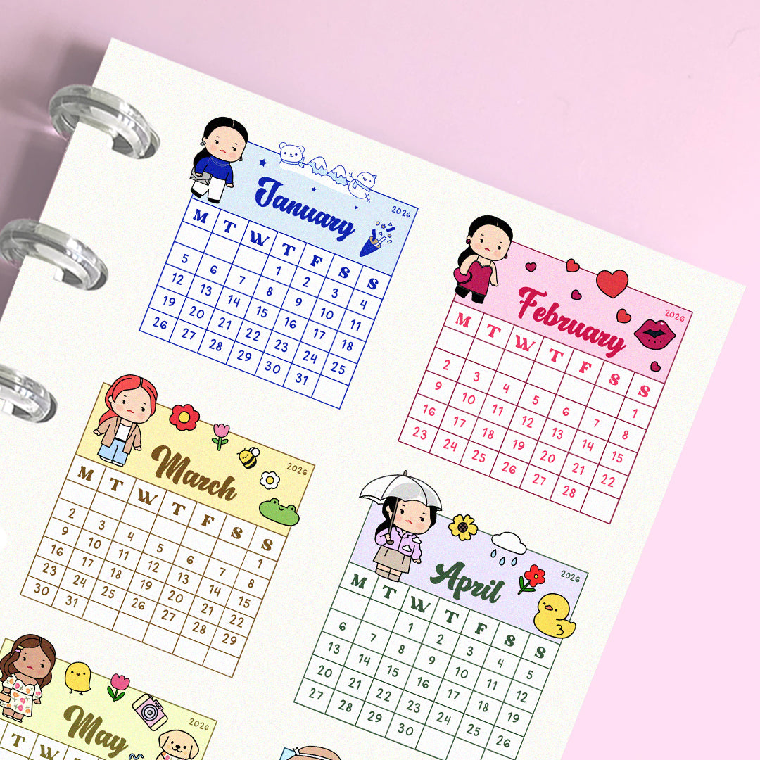Mini 2026 Calendar Functional Planner Stickers