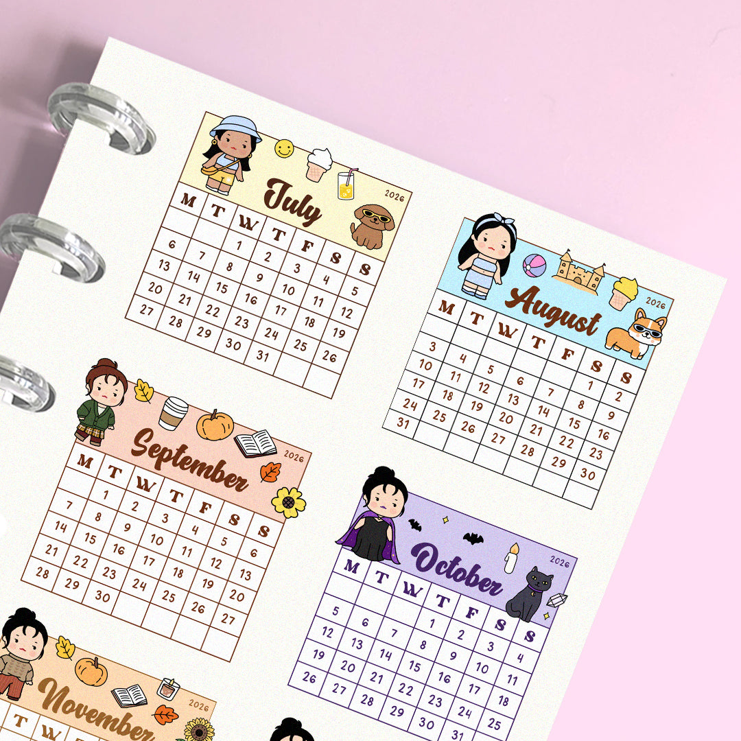 Mini 2026 Calendar Functional Planner Stickers