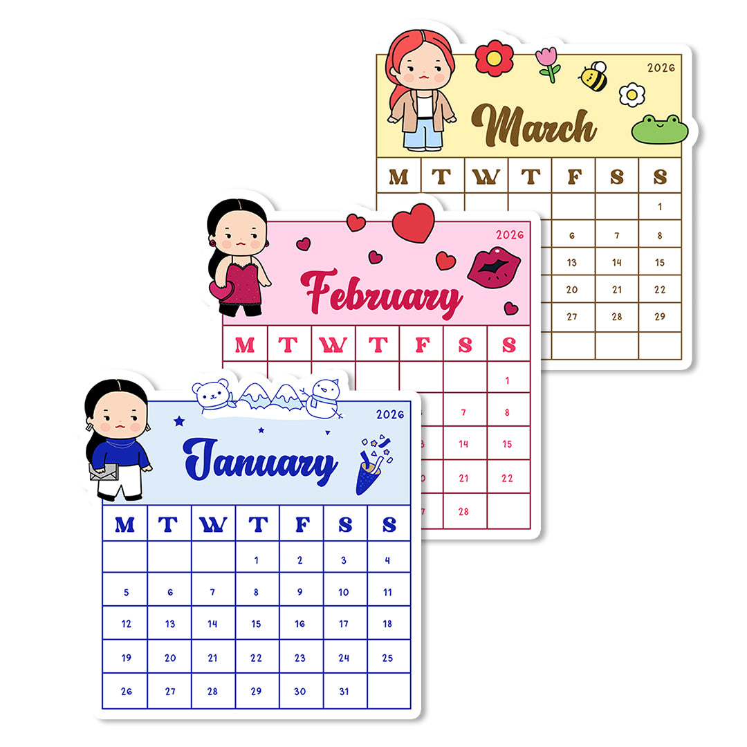 Wimzi 2026 Vinyl Sticker Calendar