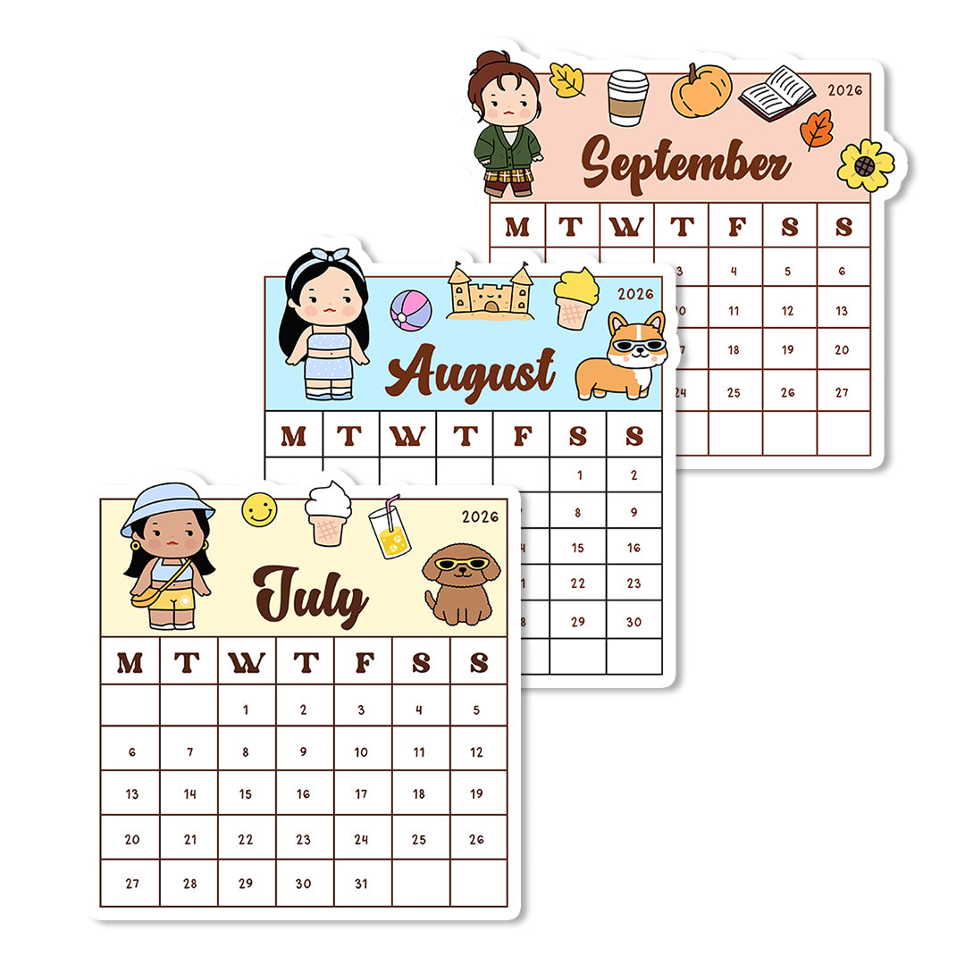 Wimzi 2026 Vinyl Sticker Calendar