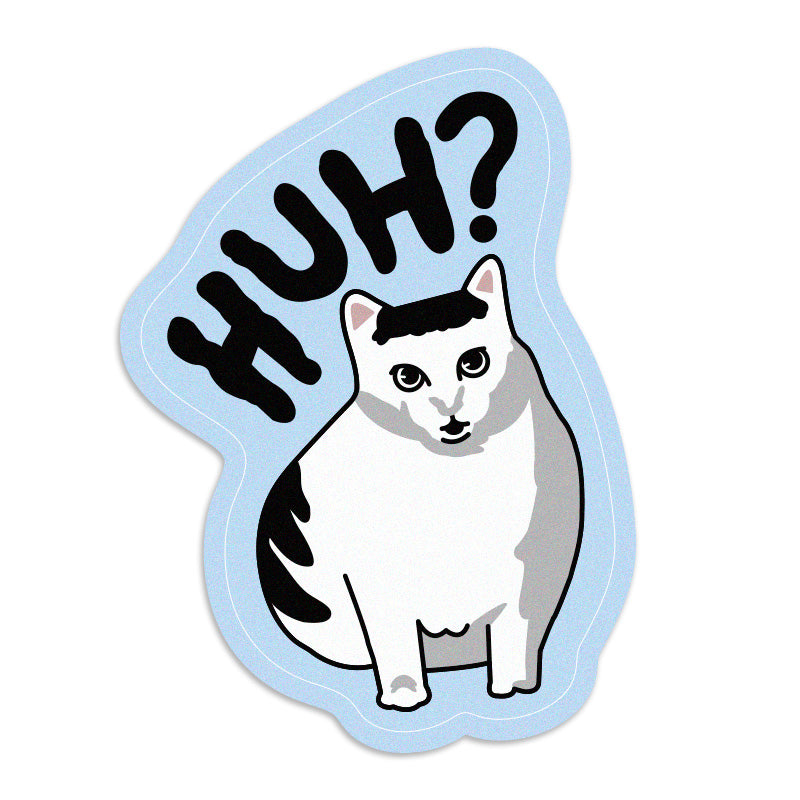 Huh Cat Meme Waterproof Vinyl Sticker