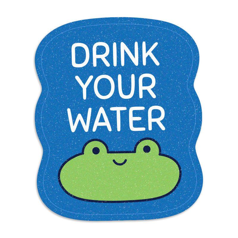 Drink Your Water Frog Vinyl Sticker