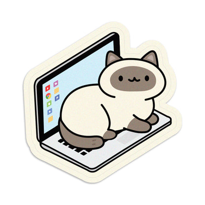 Laptop Cat Vinyl Sticker