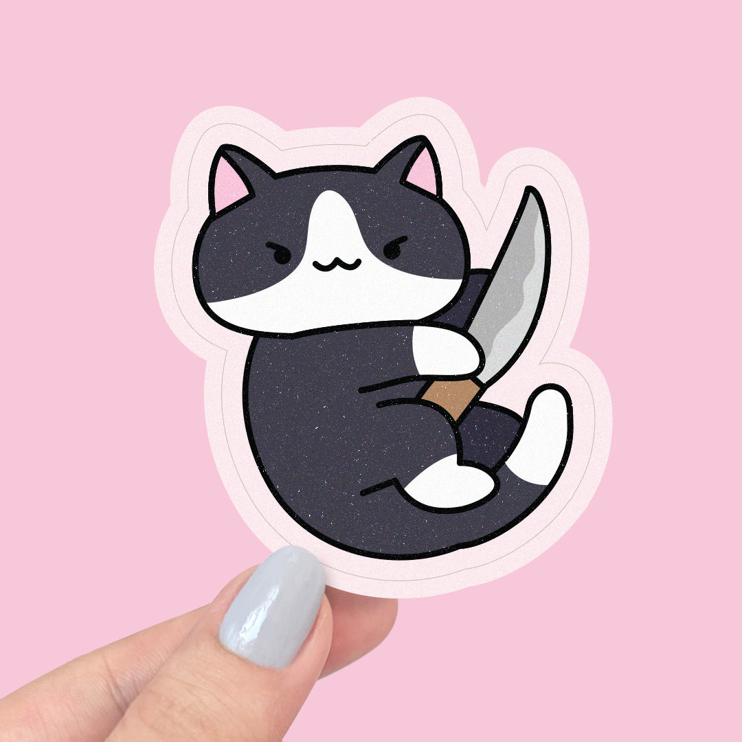 Stabby Cat Vinyl Sticker