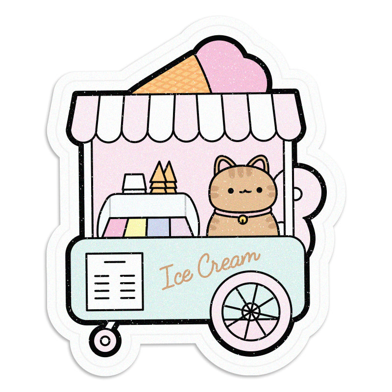 Ice Cream Stand - Cat Vinyl Sticker