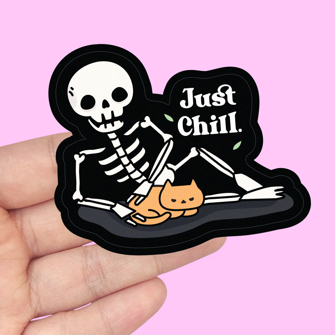 Just Chill -Skeleton Vinyl Sticker