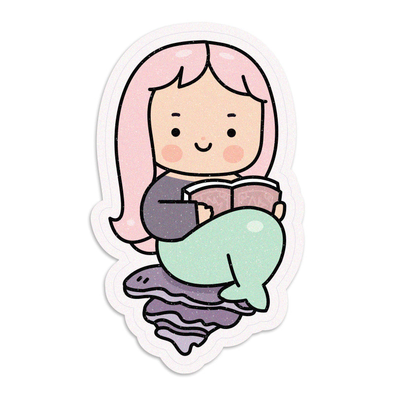 Bookish Mermaid Vinyl Sticker