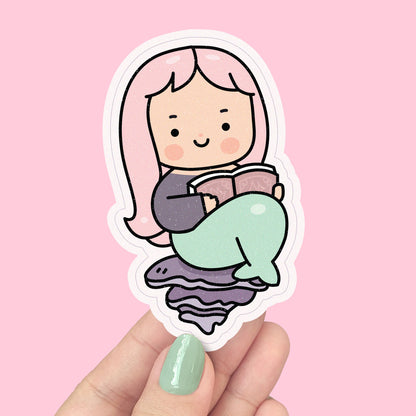 Bookish Mermaid Vinyl Sticker