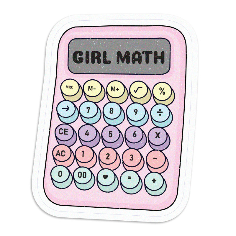 Transparent Sticker Math Girl Math Vinyl Sticker – Wimzi