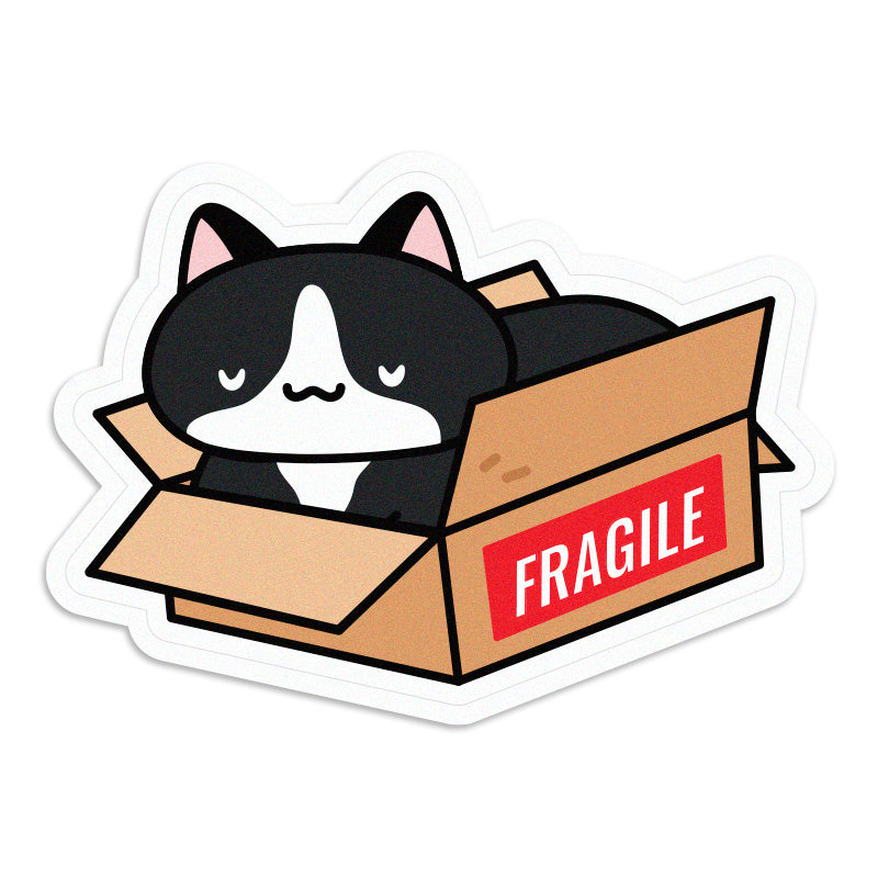 Fragile Cat Vinyl Sticker