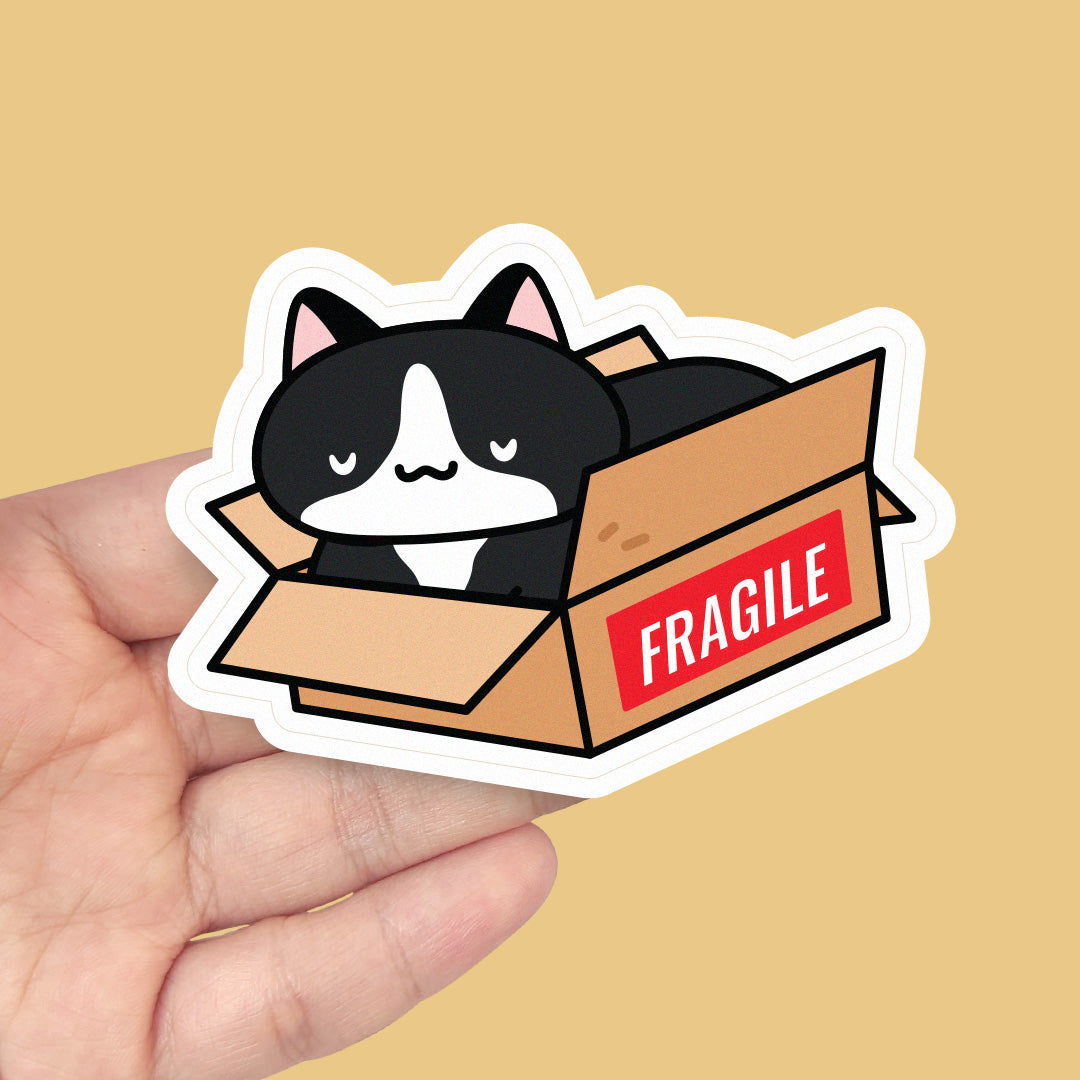 Fragile Cat Vinyl Sticker