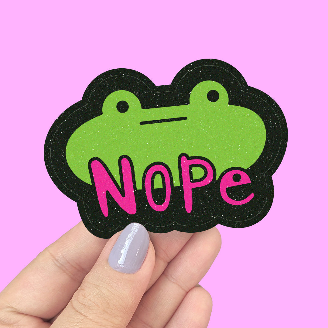 Nope Frog Vinyl Sticker