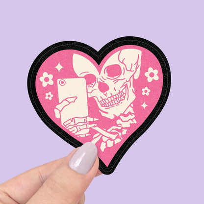 Skeleton Selfie Vinyl Sticker