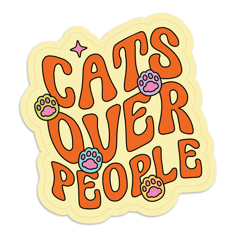 Cats Over People Vinyl Sticker