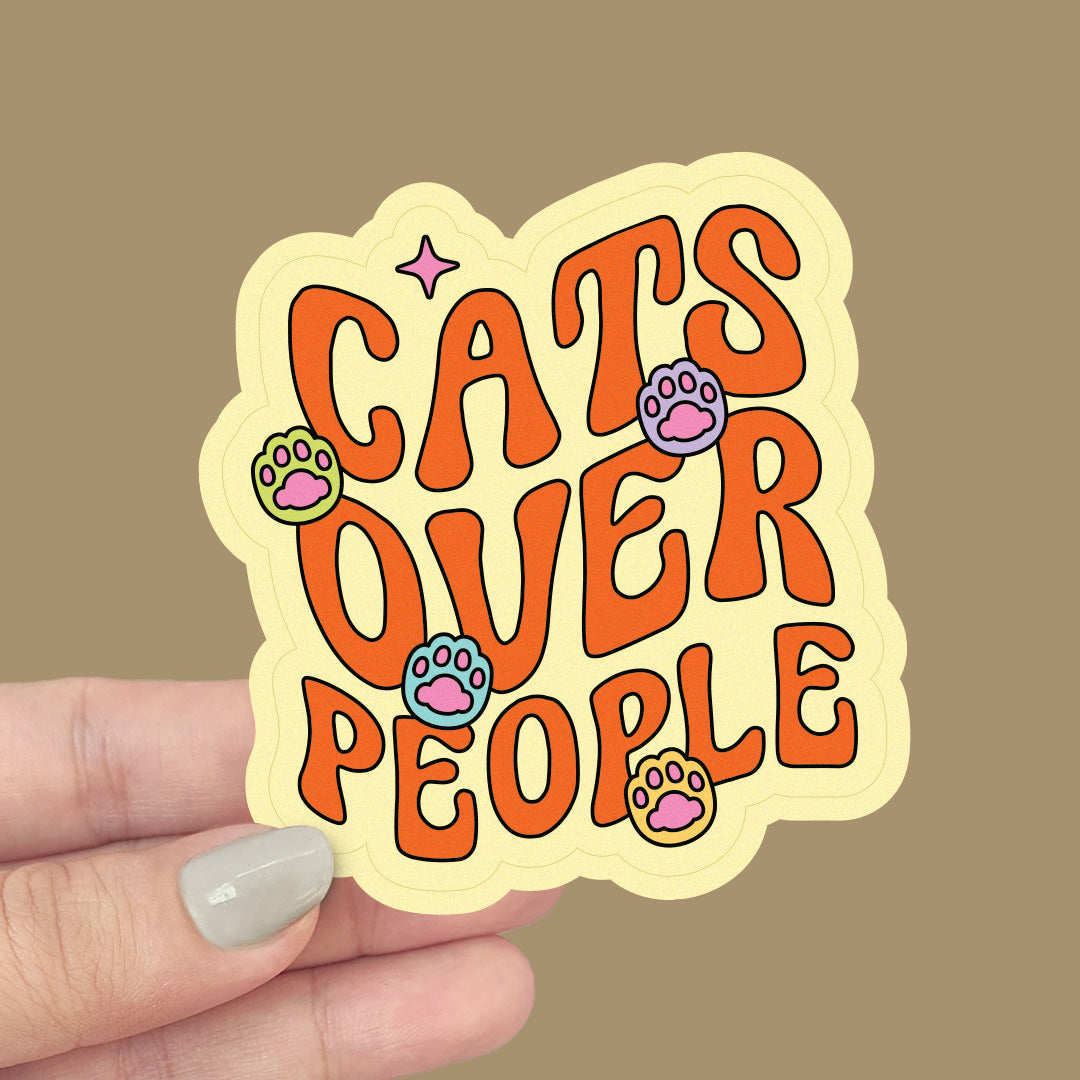 Cats Over People Vinyl Sticker