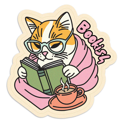 Bookish Cat Vinyl Sticker