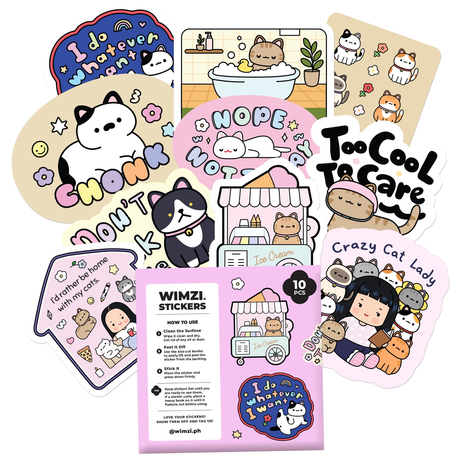 Cat Kawaii Vinyl Sticker Pack