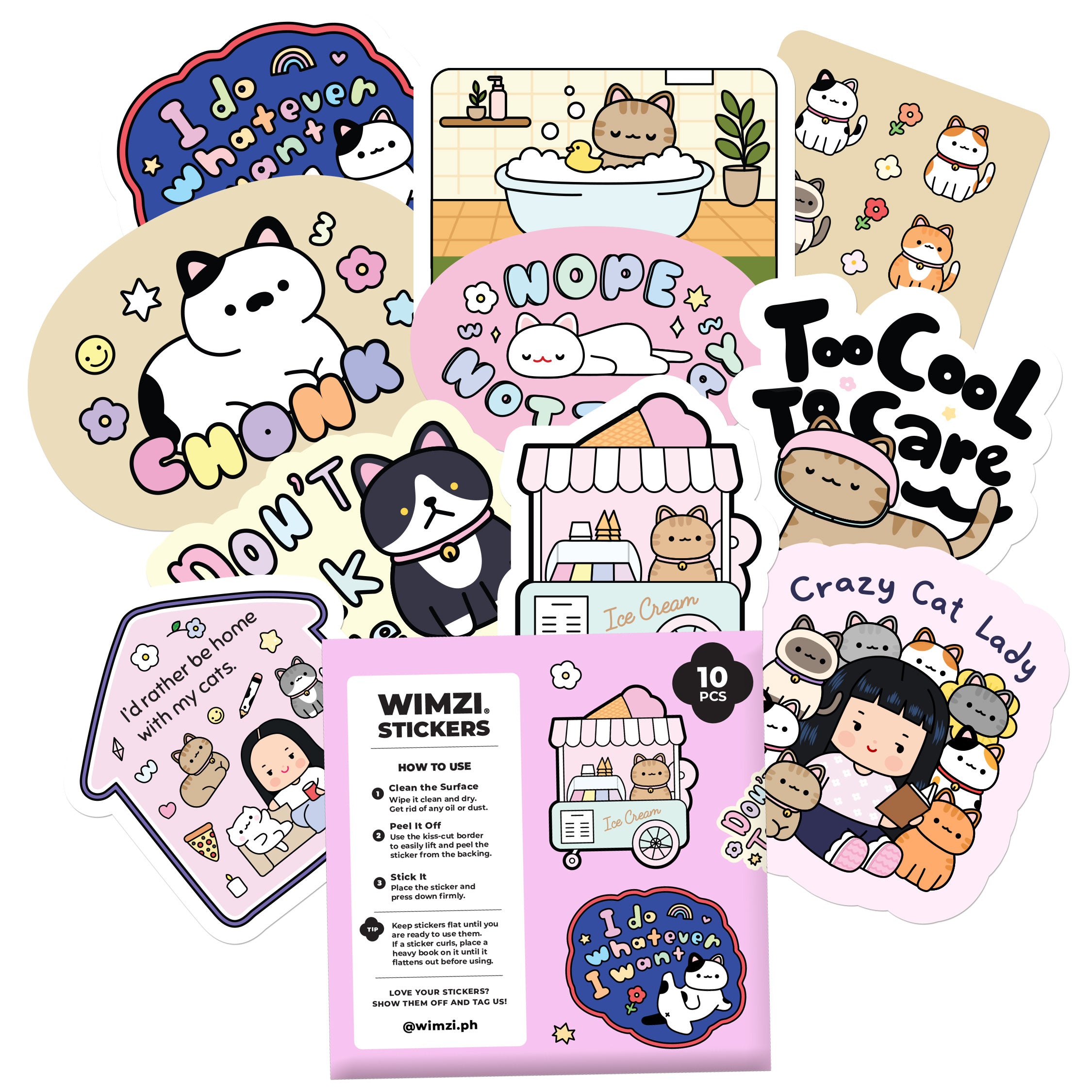 Cat Kawaii Vinyl Sticker Pack