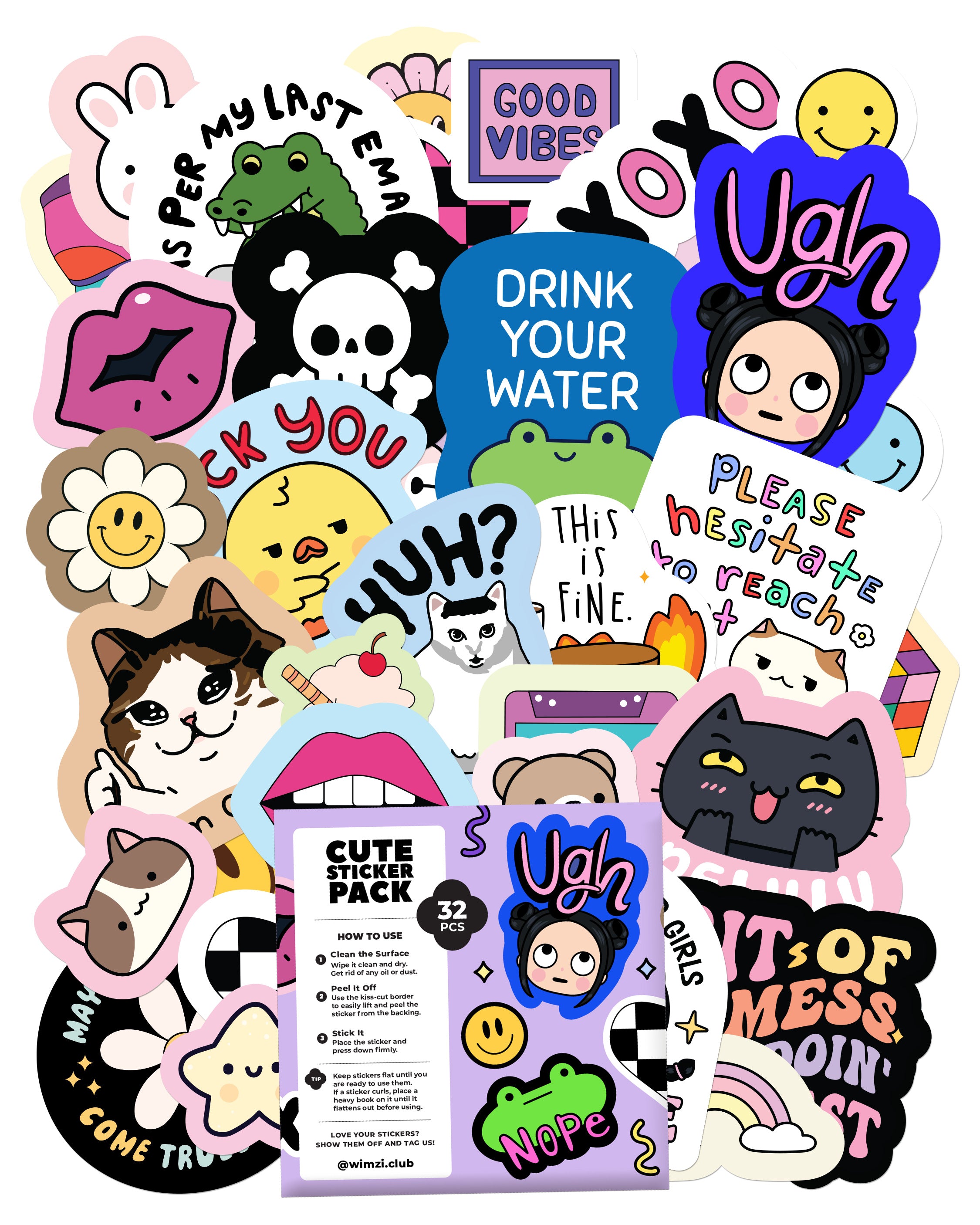 Cute Vinyl Sticker Pack (32 Stickers)