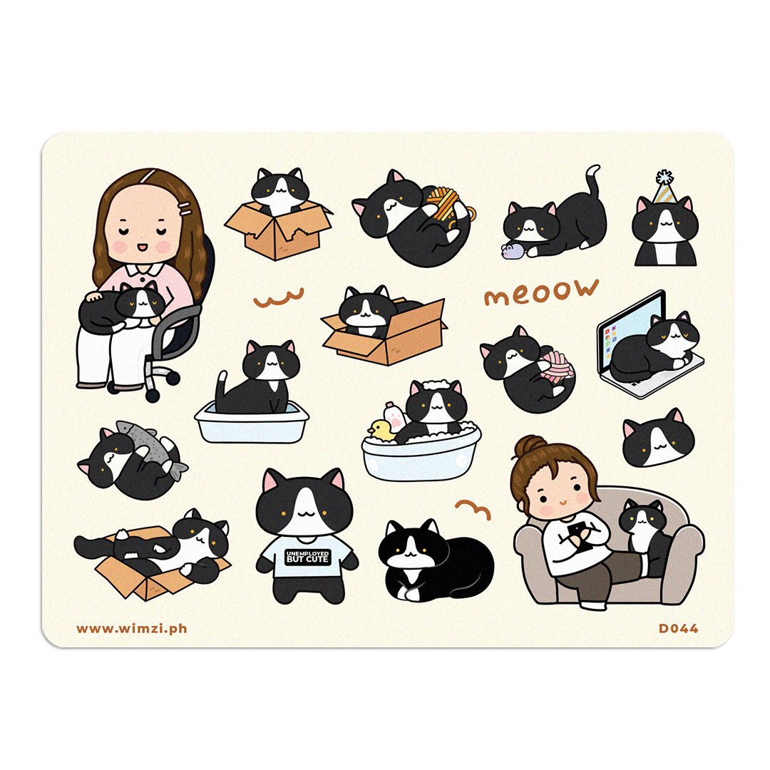 Tuxedo Cat Decorative Journal Stickers