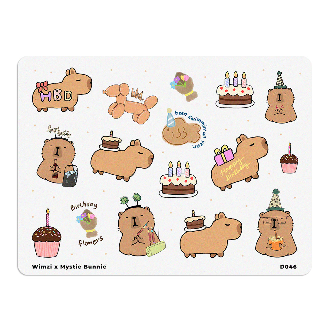Limited Edition Birthday Stickers (Wimzi x Mystie Bunnie)