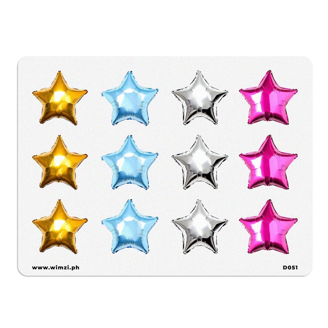 Star Balloons Decorative Sticker Sheet