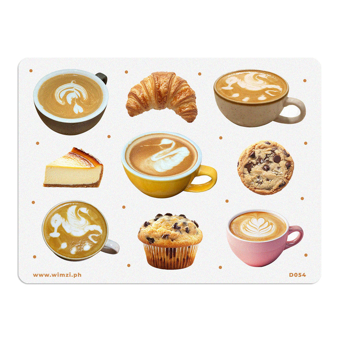 Coffee Latte Decorative Sticker Sheet