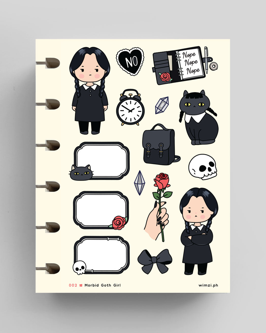 Morbid Goth Girl Planner Stickers