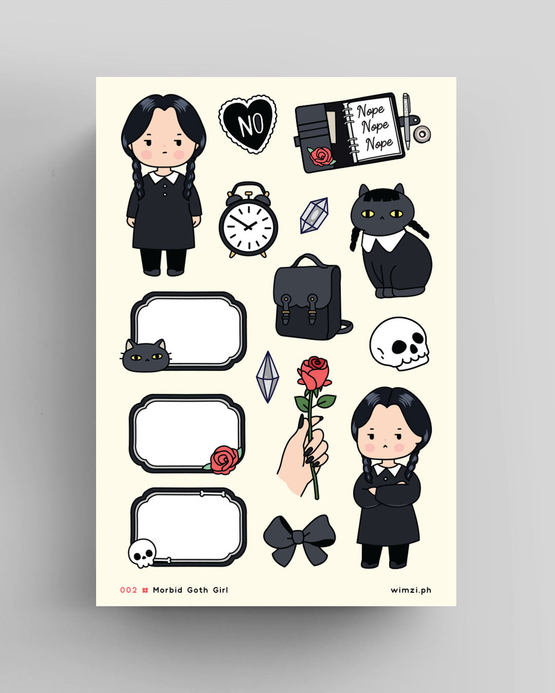 Morbid Goth Girl Planner Stickers