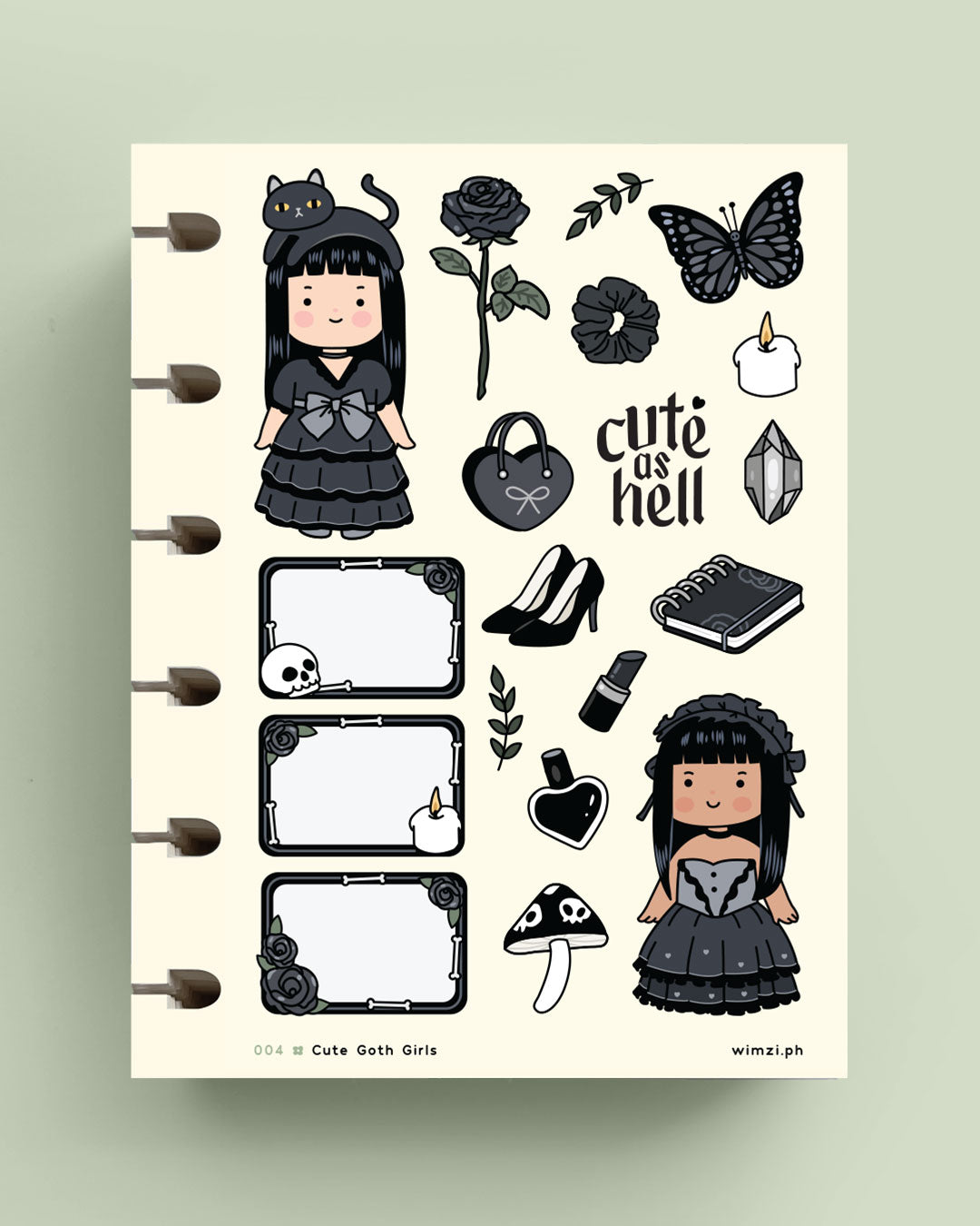 Goth Girls Planner Stickers