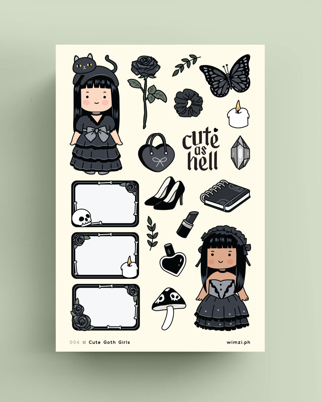 Goth Girls Planner Stickers