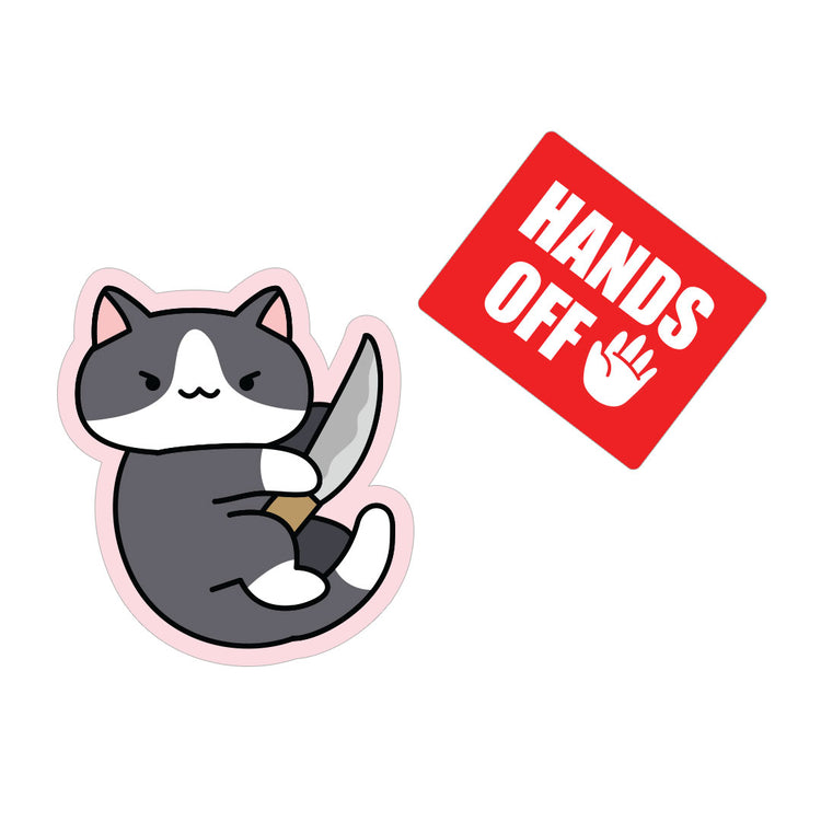 Hands Off Cat Vinyl Diecut Sticker