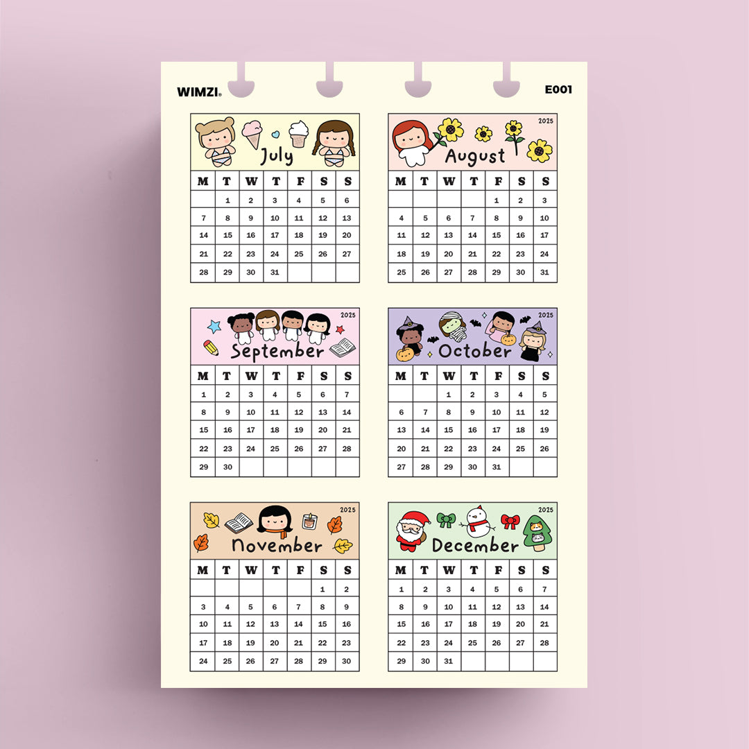 Mini 2025 Calendar Functional Planner Stickers