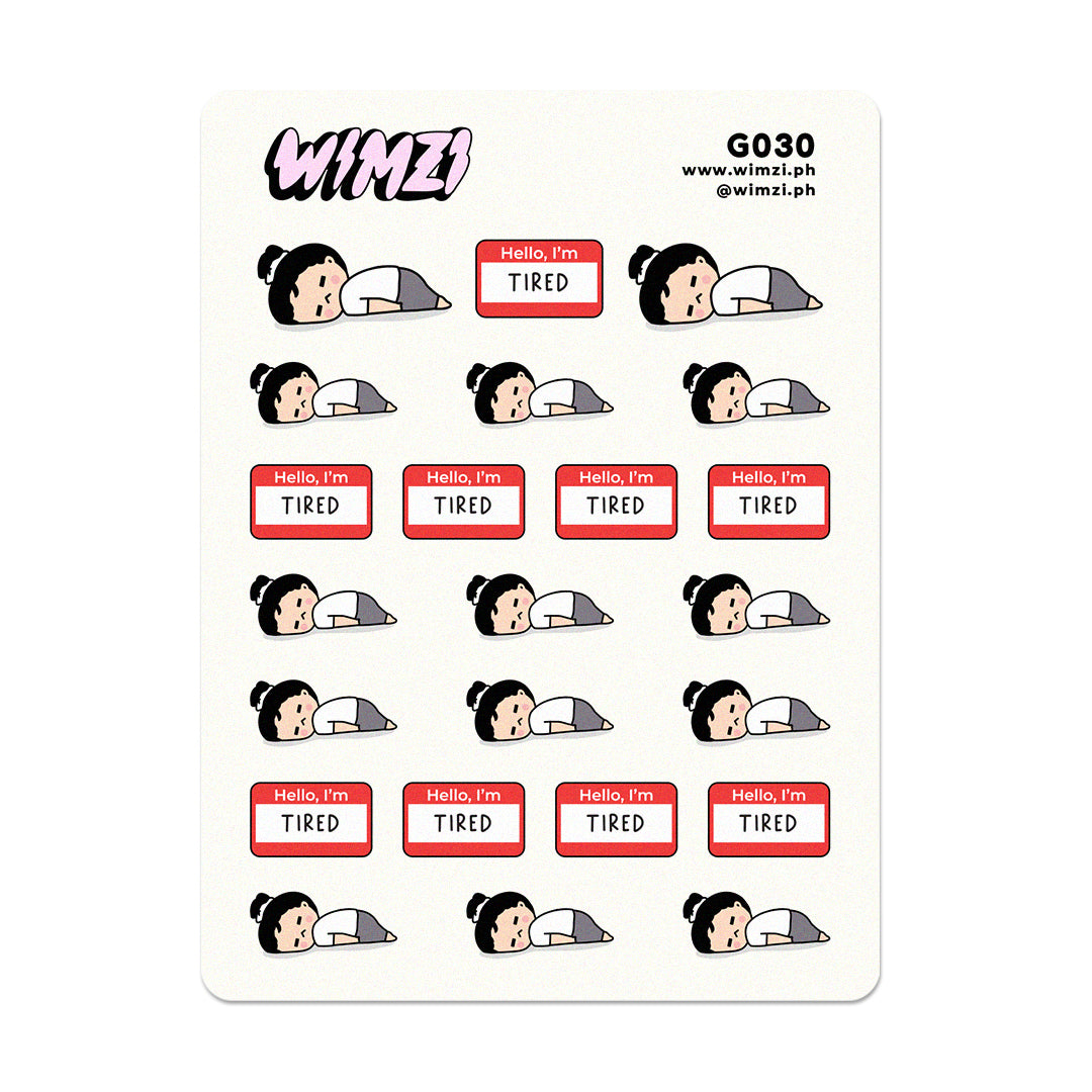 Too Tired Exhausted Planner Stickers