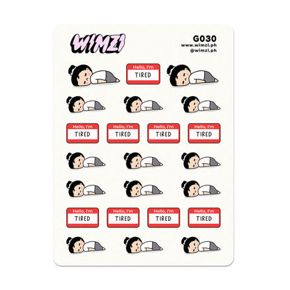 Too Tired Exhausted Planner Stickers