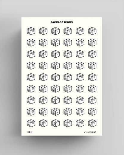 Package Transparent Icon Sticker Sheet