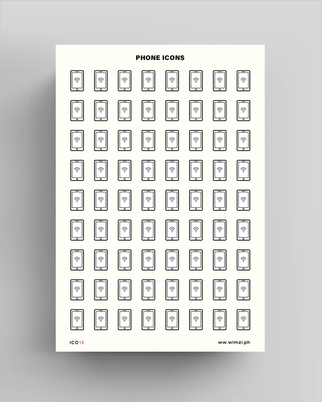 Phone Transparent Icon Sticker Sheet