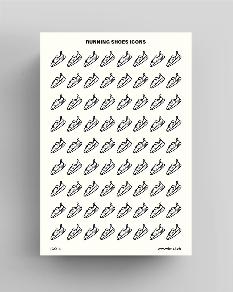 Running Shoes Transparent Icon Sticker Sheet