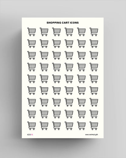 Shopping Cart Transparent Icon Sticker Sheet