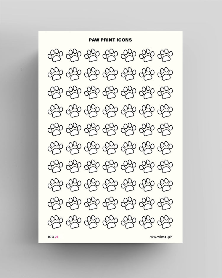 Paws Prints Transparent Icon Sticker Sheet