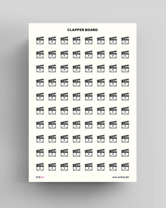 Clapper Board Transparent Icon Sticker Sheet