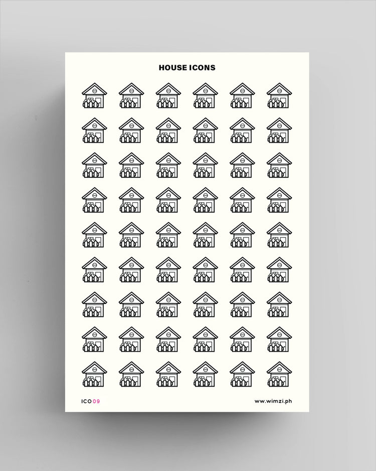 House Transparent Icon Sticker Sheet
