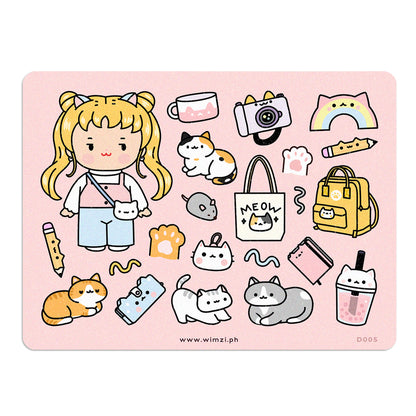 Sweet Cat Lady Cute Sticker Sheet