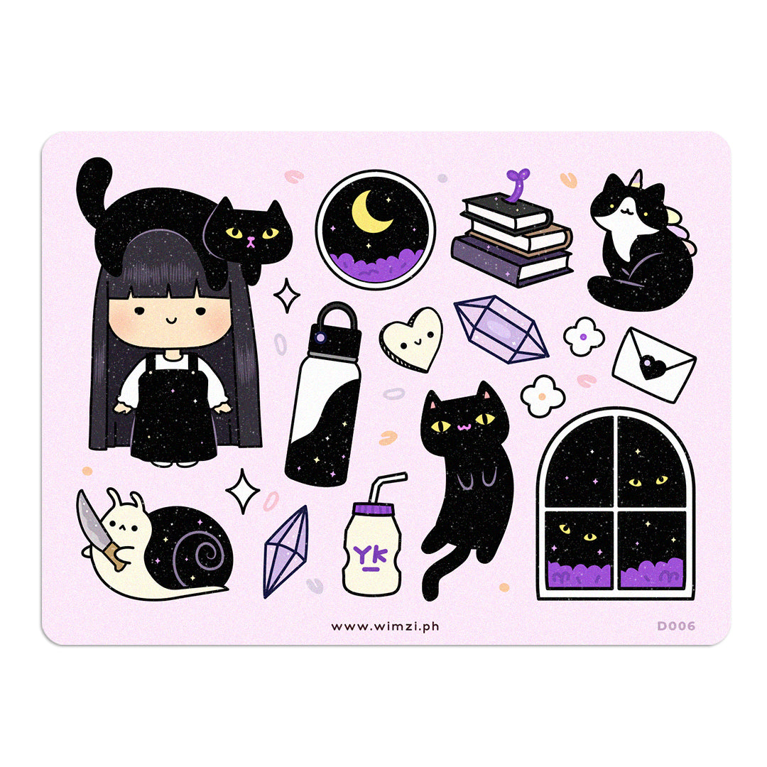 Black Riddle Cute Sticker Sheet